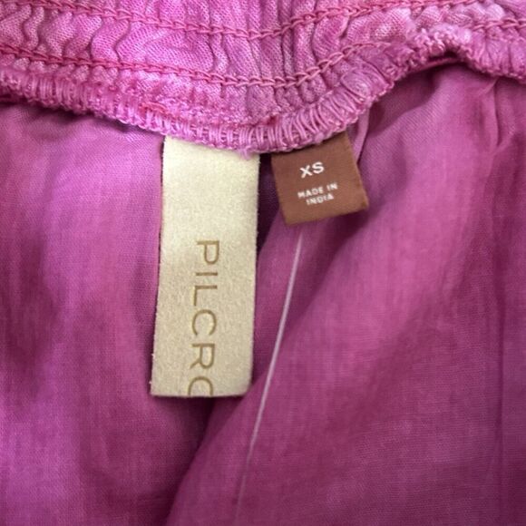 Antropologie Pilcro Mini Skirt Size XS Pink Tiered Giulia Tie Tassel Boho NEW - Picture 5 of 9